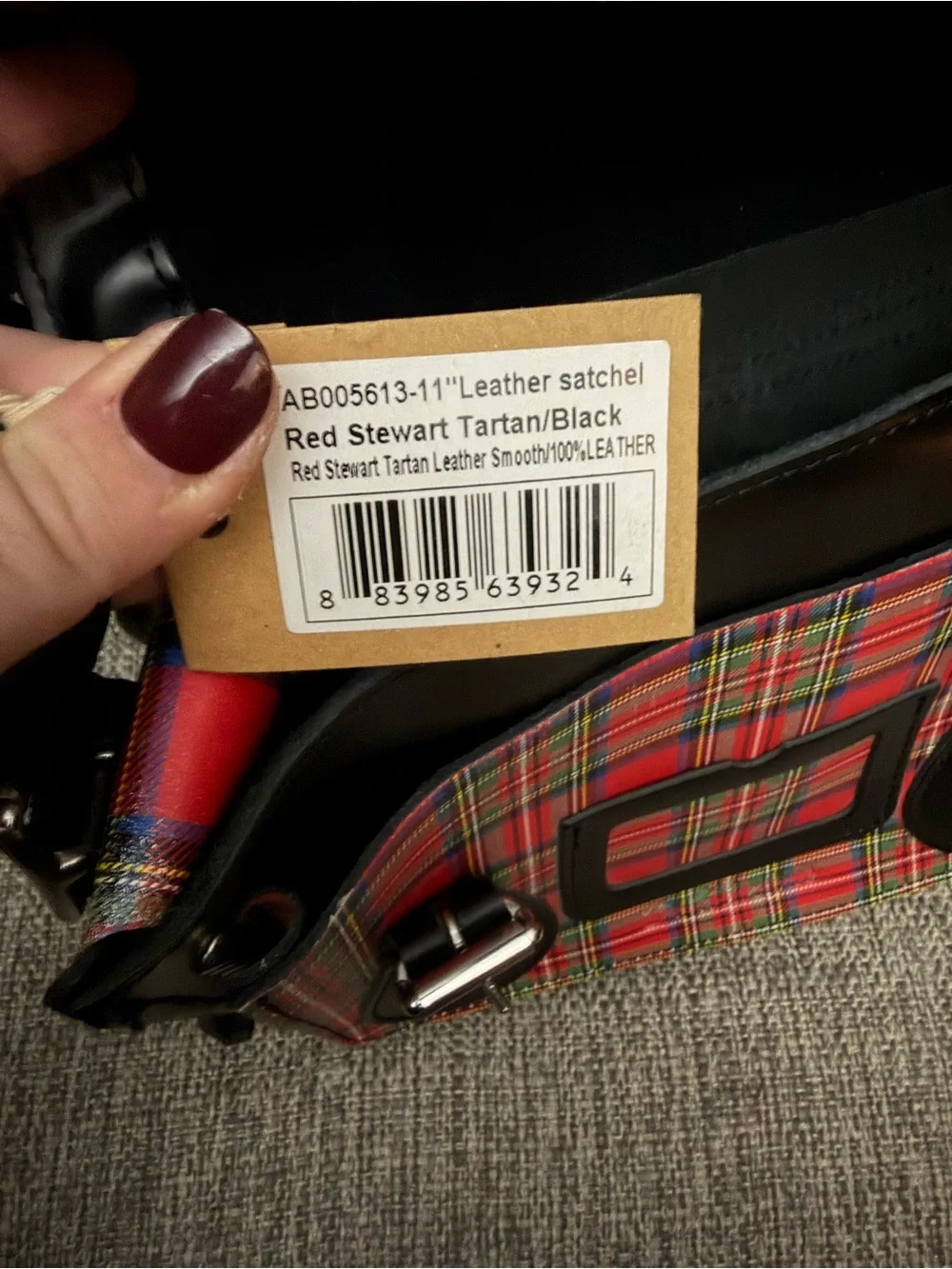 Dr. Martens Leather Satchel Tartan Crossbody